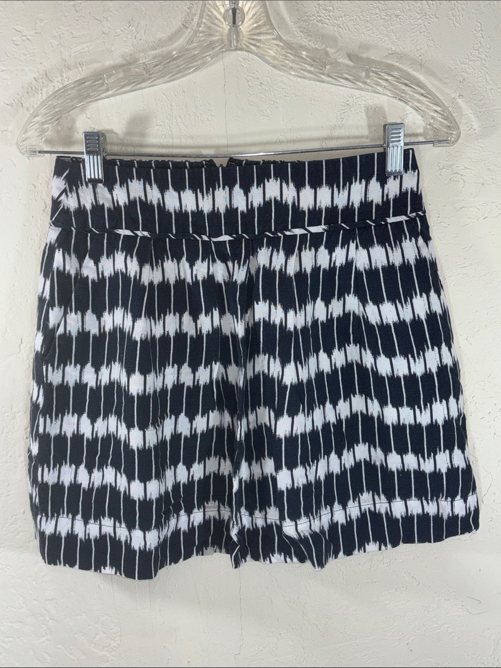 LOFT Blue & White Ikat-Pattern Bermuda Shorts